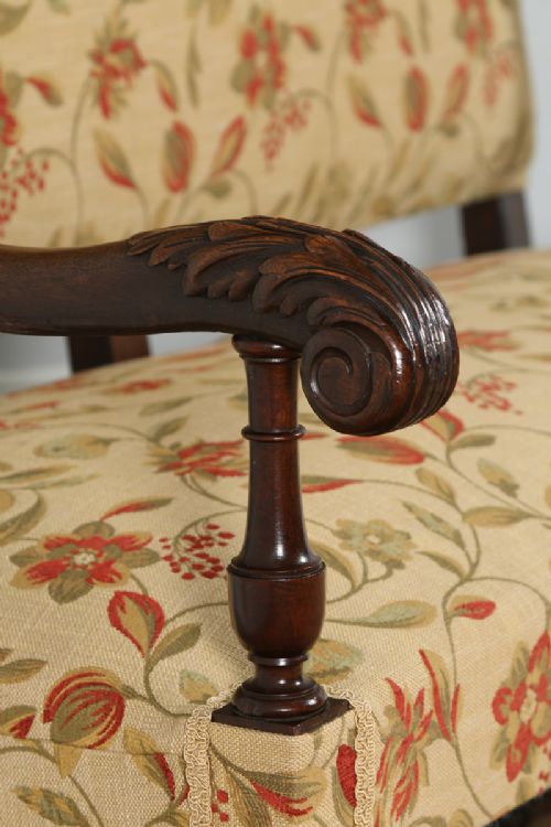 fig 4. Antique French Walnut Upholstered Sofa Couch Settee (Circa 1870)