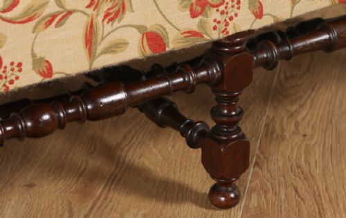 fig 6. Antique French Walnut Upholstered Sofa Couch Settee (Circa 1870)