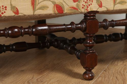 fig 7. Antique French Walnut Upholstered Sofa Couch Settee (Circa 1870)