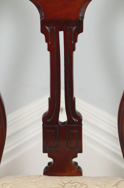 fig 9. Victorian Set of 12 Twelve Mahogany Balloon Back Upholstered Dining Chairs (Circa 1880)