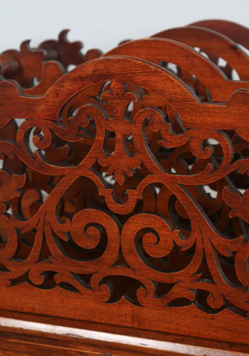 fig 3. Victorian Carved Figured Walnut Canterbury Magazine Rack (Circa 1860)