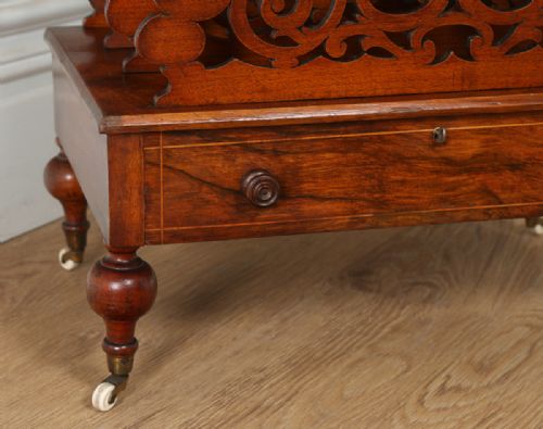 fig 4. Victorian Carved Figured Walnut Canterbury Magazine Rack (Circa 1860)