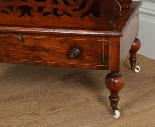 fig 7. Victorian Carved Figured Walnut Canterbury Magazine Rack (Circa 1860)