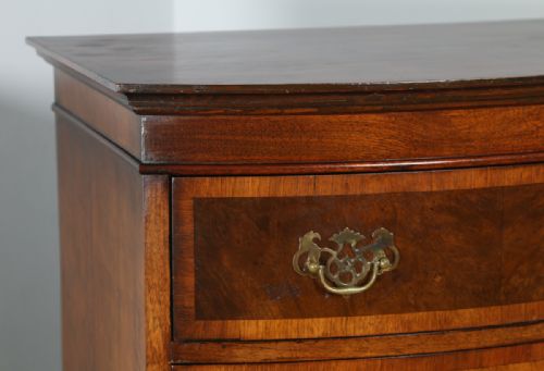 fig 2. Antique Georgian Style Figured Walnut Bow Front Chest on Chest of Drawers Tallboy (Circa 1920)