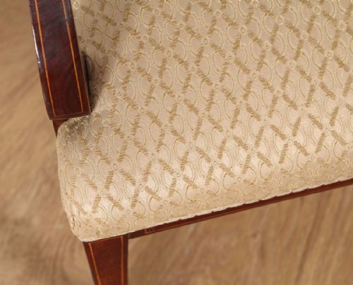 fig 8. Antique English Edwardian Inlaid Mahogany Ladies Salon Sofa Couch Settee (Circa 1900)