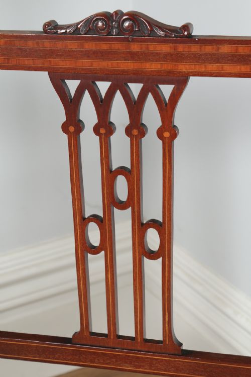 fig 2. Antique English Edwardian Inlaid Mahogany Ladies Salon Sofa Couch Settee (Circa 1900)