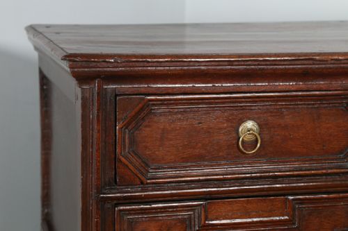 fig 2. Antique English William & Mary Oak Panelled Geometric Chest of Drawers (Circa 1690)