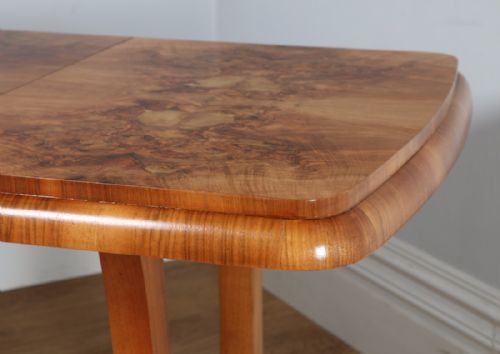 fig 3. English Art Deco Burr Walnut Extending Dining Table (Circa 1930)