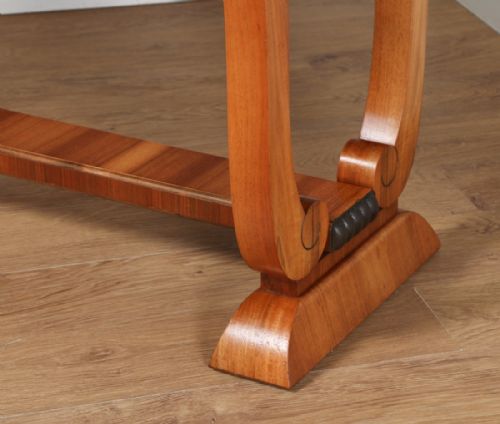 fig 5. English Art Deco Burr Walnut Extending Dining Table (Circa 1930)
