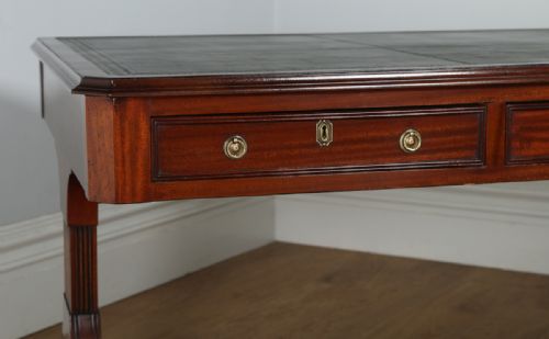 fig 3. Antique Regency Style 5ft 9” Mahogany & Leather Partners Library Table (Circa 1890)