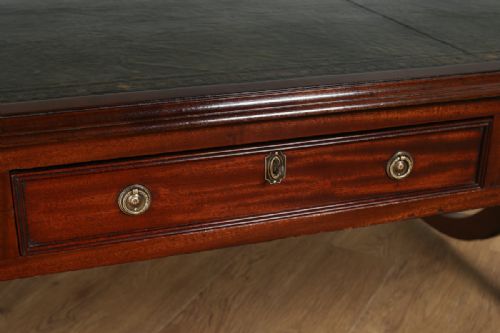 fig 4. Antique Regency Style 5ft 9” Mahogany & Leather Partners Library Table (Circa 1890)