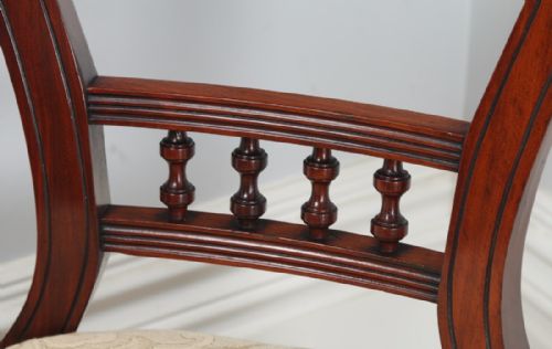 fig 7. Antique Victorian Set of 10 Ten Mahogany Upholstered Dining Chairs by J.B.C.W. (Circa 1890)