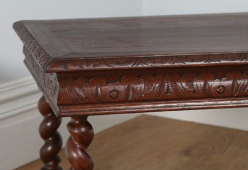 fig 2. Antique French Carved Oak Rectangular Occasional Coffee Table (Circa 1860)