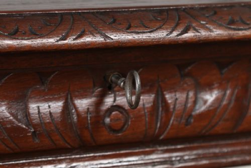 fig 3. Antique French Carved Oak Rectangular Occasional Coffee Table (Circa 1860)