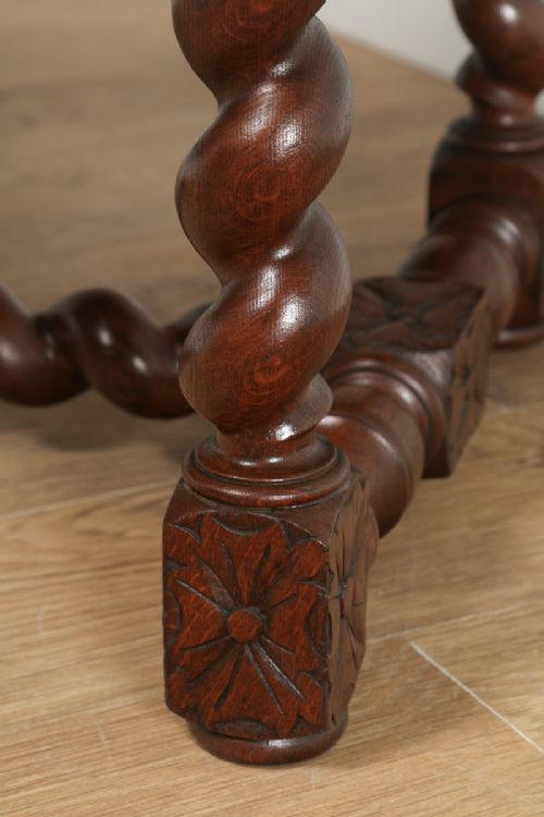 fig 6. Antique French Carved Oak Rectangular Occasional Coffee Table (Circa 1860)
