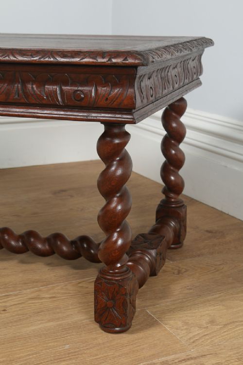 fig 4. Antique French Carved Oak Rectangular Occasional Coffee Table (Circa 1860)