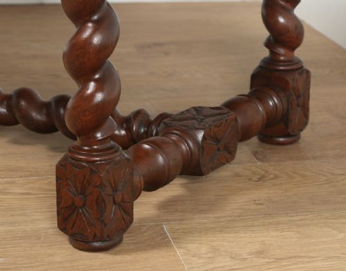 fig 5. Antique French Carved Oak Rectangular Occasional Coffee Table (Circa 1860)