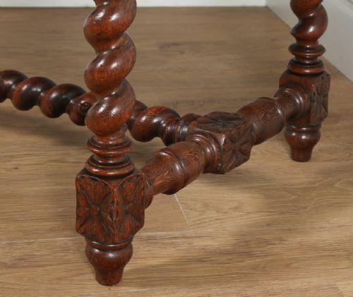 fig 5. Antique French Provincial Carved Oak Freestanding Desk Table (Circa 1870)