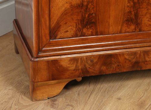 fig 5. Antique French Louis Philippe Flame Mahogany & Walnut Bedroom Chest of Drawers (Circa 1850)