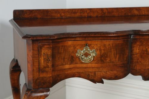 fig 2. Antique English Maples & Co. Burr Walnut Queen Anne Style Serving Table (Circa 1920)