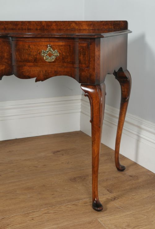 fig 4. Antique English Maples & Co. Burr Walnut Queen Anne Style Serving Table (Circa 1920)