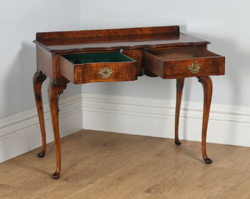 fig 5. Antique English Maples & Co. Burr Walnut Queen Anne Style Serving Table (Circa 1920)