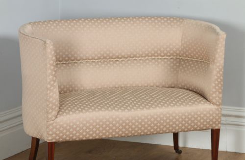 fig 1. Antique English Edwardian Mahogany Tub Sofa Couch Settee (Circa 1910)