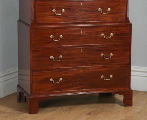 fig 2. Antique English Georgian Mahogany Tallboy Chest on Chest of Drawers (Circa 1780)