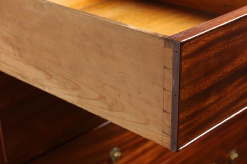 fig 6. Antique English Georgian Mahogany Tallboy Chest on Chest of Drawers (Circa 1780)