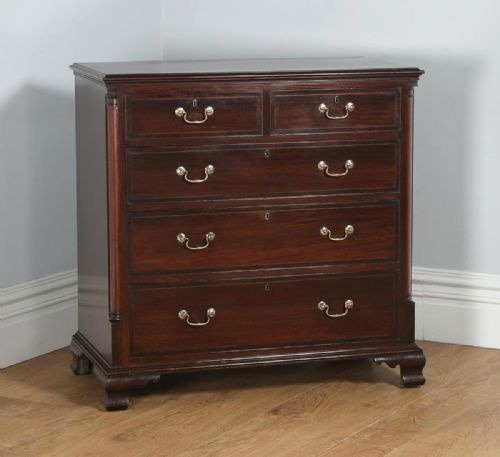Antique English Georgian Mahogany Inlaid Chest of Drawers (Circa 1800)