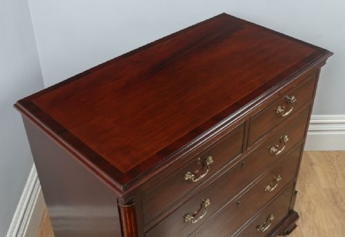 fig 1. Antique English Georgian Mahogany Inlaid Chest of Drawers (Circa 1800)