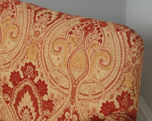 fig 2. Antique French Normandy Walnut Paisley Upholstered Sofa Couch Settee (Circa 1900)