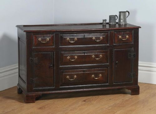 Antique Welsh Georgian Bog Oak Sideboard Dresser Base (Circa 1740)