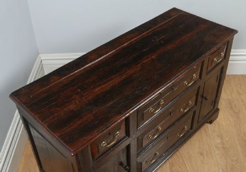 fig 1. Antique Welsh Georgian Bog Oak Sideboard Dresser Base (Circa 1740)