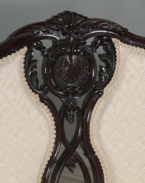 fig 2. Antique English Victorian Rococo Carved Mahogany Sofa Couch Settee (Circa 1880)