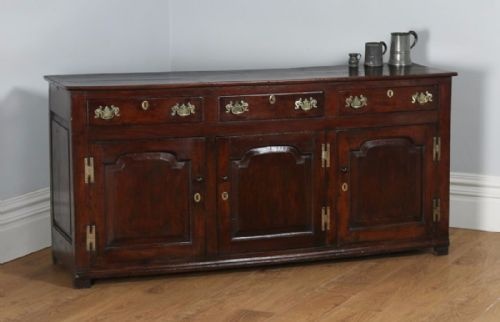 Antique English Shropshire Georgian Low Dresser Base Sideboard (Circa 1760)