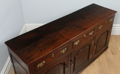 fig 1. Antique English Shropshire Georgian Low Dresser Base Sideboard (Circa 1760)