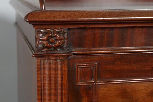 fig 3. Antique English Regency Flame Mahogany Secretaire Desk Chest of Drawers by Gillows of Lancaster (Circa 1830)