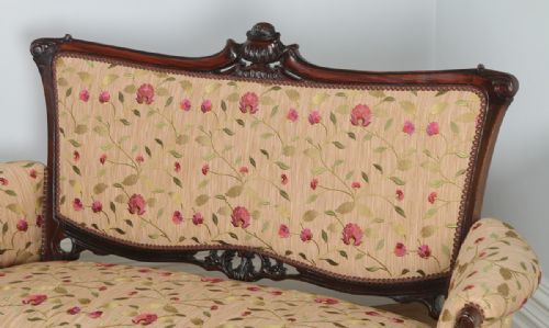 fig 1. Antique English Edwardian Art Nouveau Carved Mahogany Sofa Couch Settee (Circa 1900)
