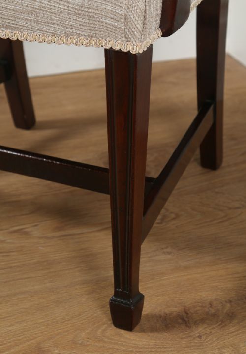 fig 10. Antique Set of 8 English Georgian Hepplewhite Style Mahogany Dining Chairs (Circa 1850)