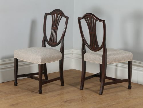 fig 11. Antique Set of 8 English Georgian Hepplewhite Style Mahogany Dining Chairs (Circa 1850)