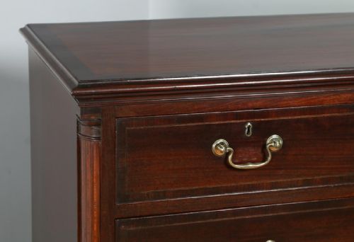 fig 2. Antique English Georgian Mahogany Inlaid Chest of Drawers (Circa 1800)