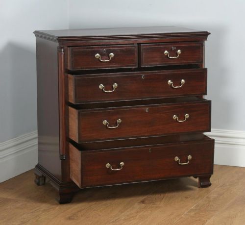 fig 7. Antique English Georgian Mahogany Inlaid Chest of Drawers (Circa 1800)