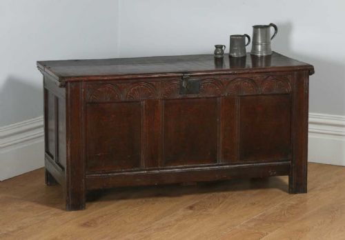Antique Charles II English Home Counties Oak Joined Coffer Blanket Chest (Circa 1680)