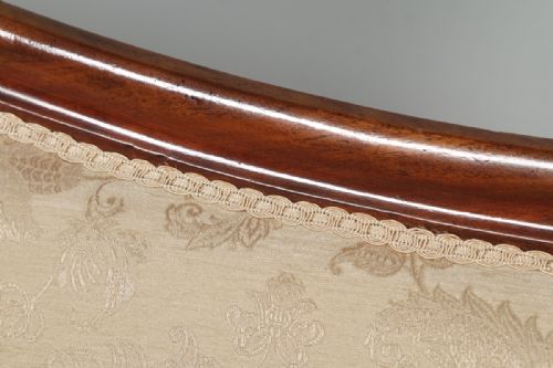 fig 4. Antique English William IV Carved Mahogany Upholstered Chaise Longue (Circa 1835)