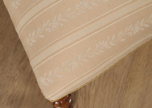 fig 2. Antique French Duchess Walnut Upholstered Carolean Style Foot Stool Poof (Circa 1870)