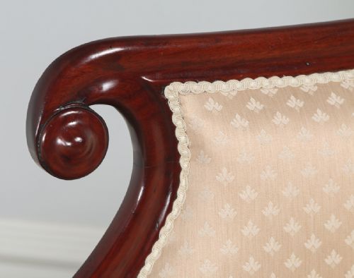 fig 3. Antique English Regency Mahogany Upholstered Chaise Longue (Circa 1830)