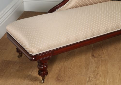fig 6. Antique English Regency Mahogany Upholstered Chaise Longue (Circa 1830)