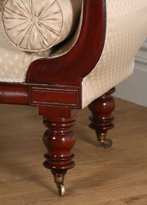 fig 8. Antique English Regency Mahogany Upholstered Chaise Longue (Circa 1830)