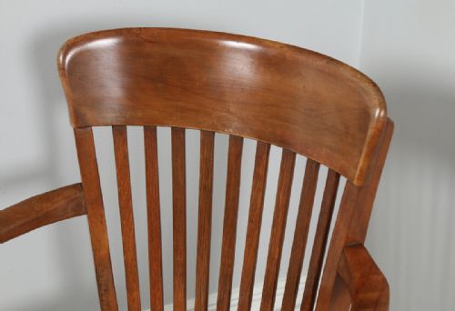 fig 2. Antique Edwardian Oak & Birch Revolving Swivel Captain’s Office Desk Armchair (Circa 1900)